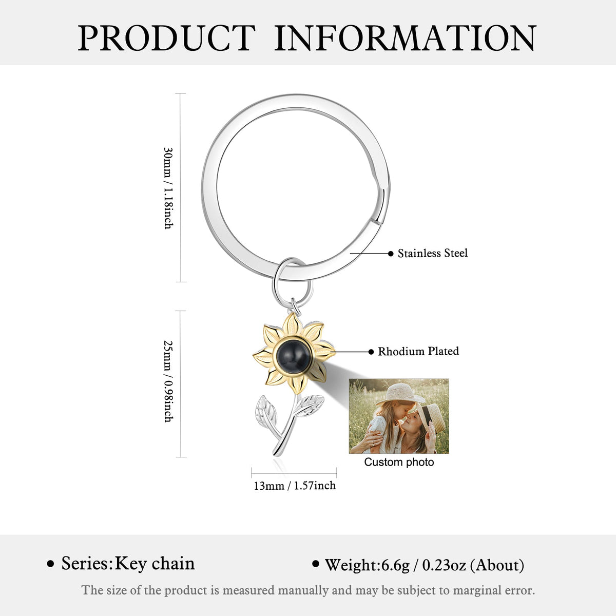 Custom Photo Projection Keychain