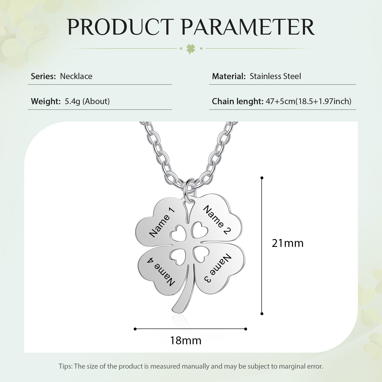 Custom Name Four-Clover Necklace