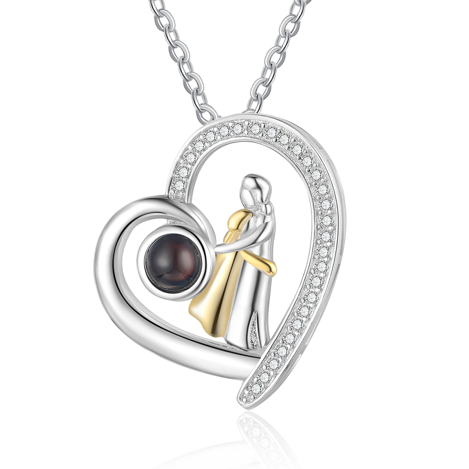 Custom Photo Projection Heart Necklace