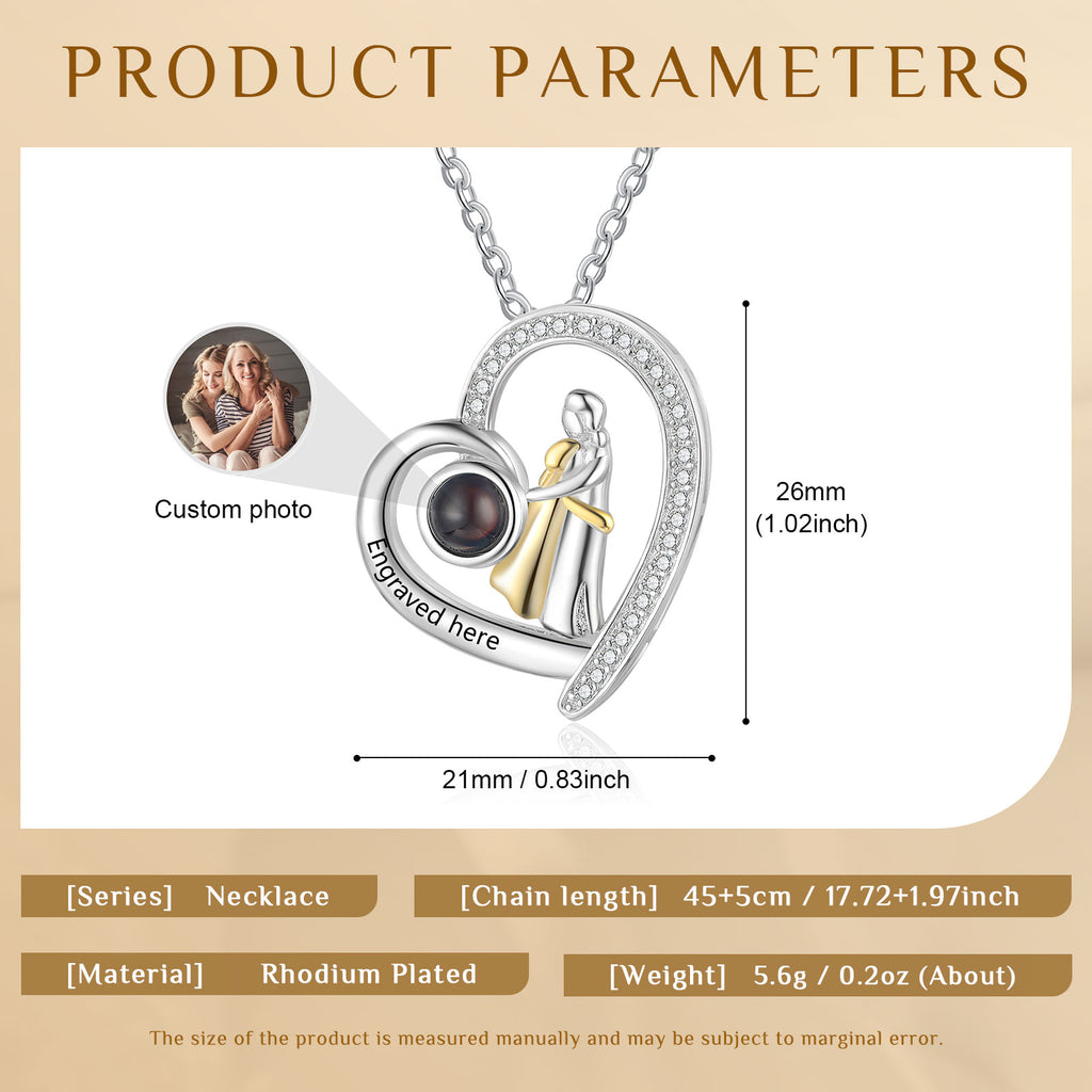 Custom Photo Projection Heart Necklace