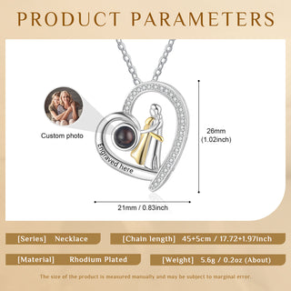 Custom Photo Projection Heart Necklace