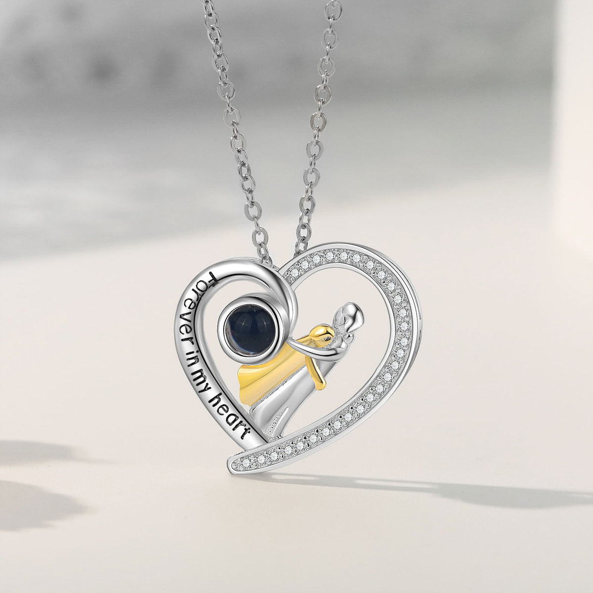 Custom Photo Projection Heart Necklace
