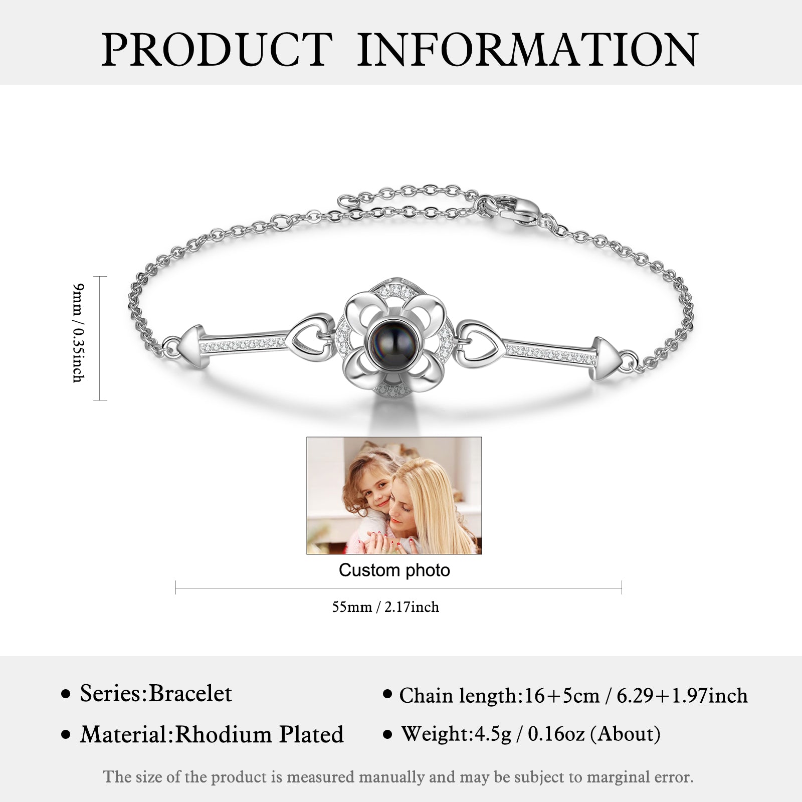 Custom Photo Projection Flower Necklace