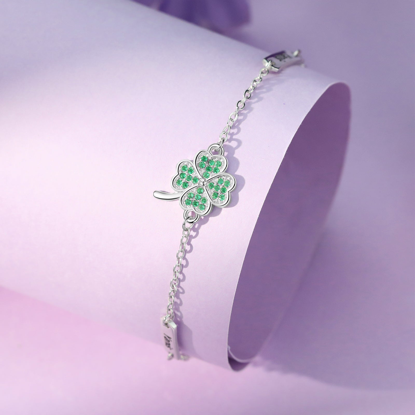 Custom Name Four-Clover Bracelet