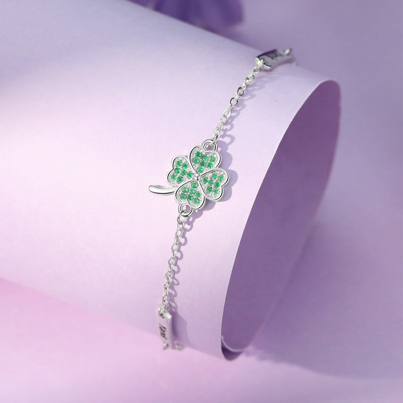 Custom Name Four-Clover Bracelet