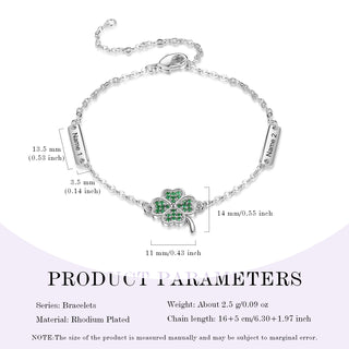 Custom Name Four-Clover Bracelet