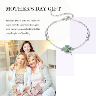 Custom Name Four-Clover Bracelet