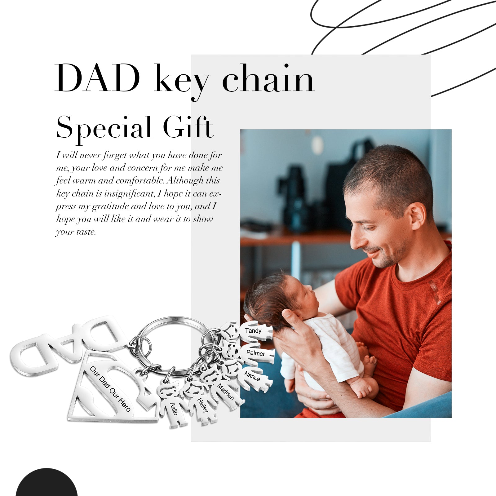 Custom Dad Keychain