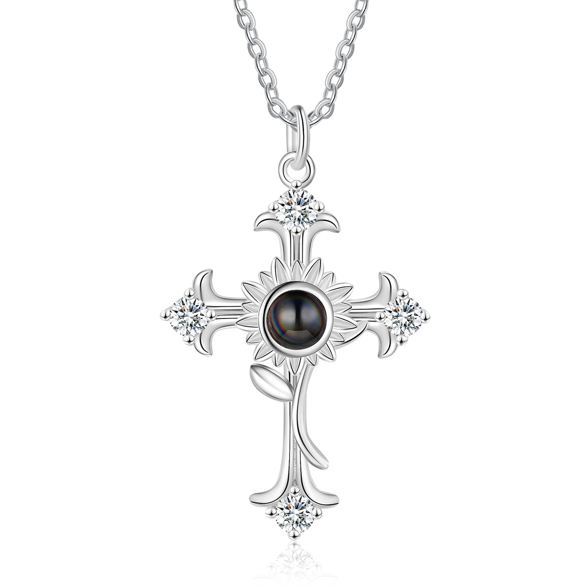 Custom Photo Projection Cross Necklace
