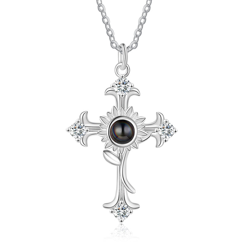 Custom Photo Projection Cross Necklace
