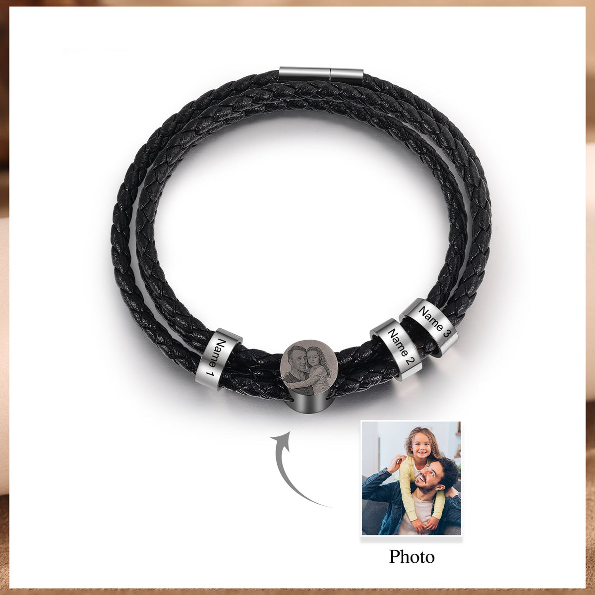 Custom Photo Leather Bracelet
