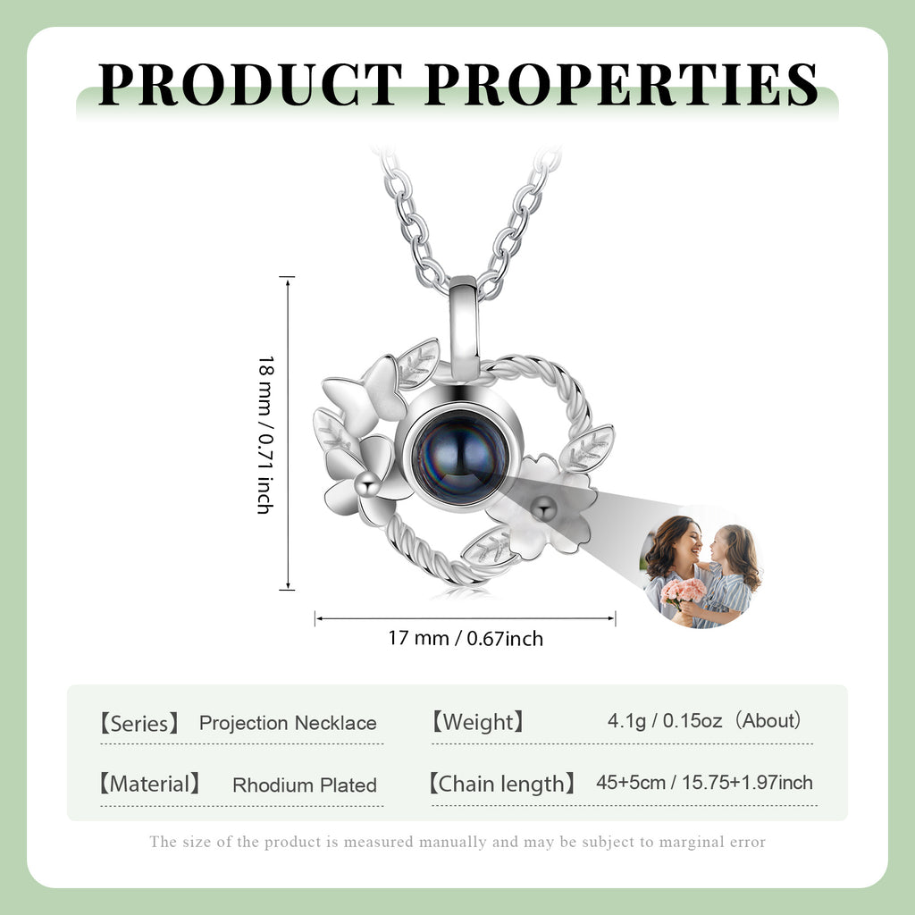 Custom Heart Photo Projection Necklace