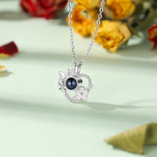 Custom Heart Photo Projection Necklace