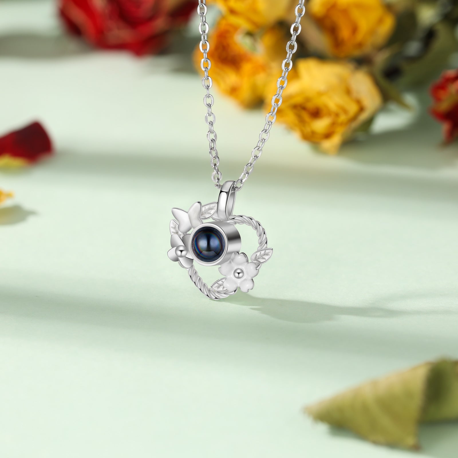 Custom Heart Photo Projection Necklace