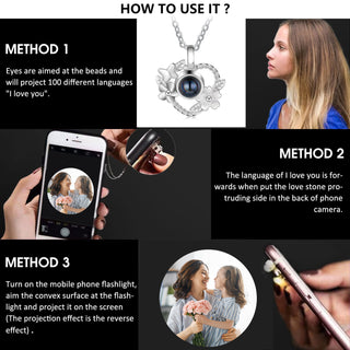 Custom Heart Photo Projection Necklace