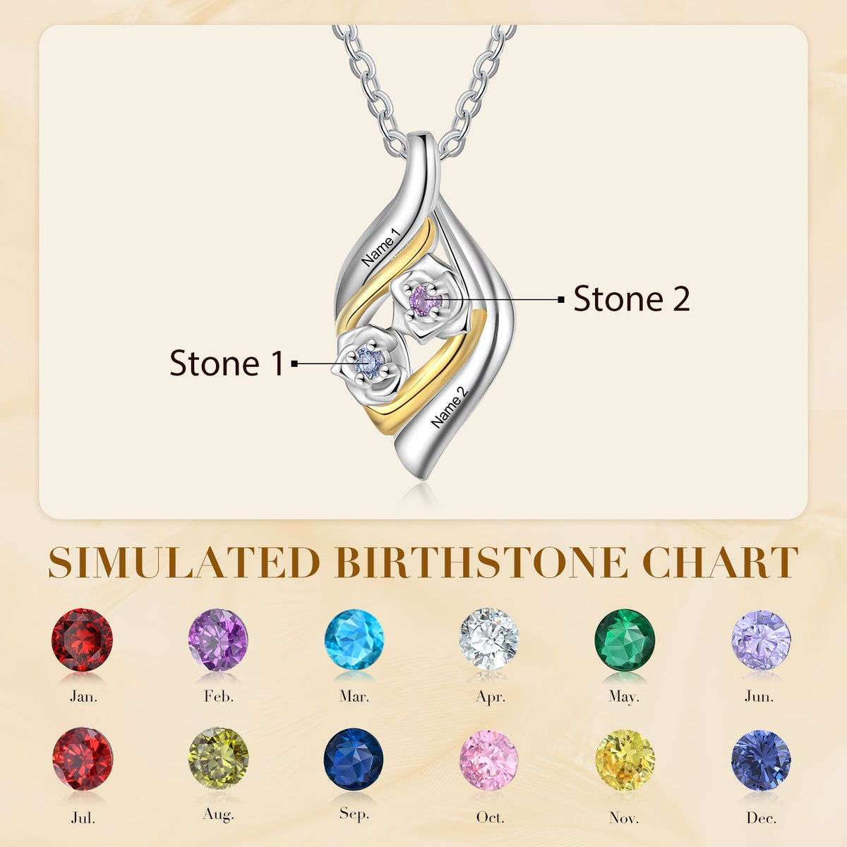 Custom Rose Flower Necklace