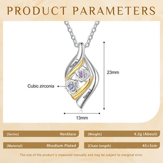 Custom Rose Flower Necklace