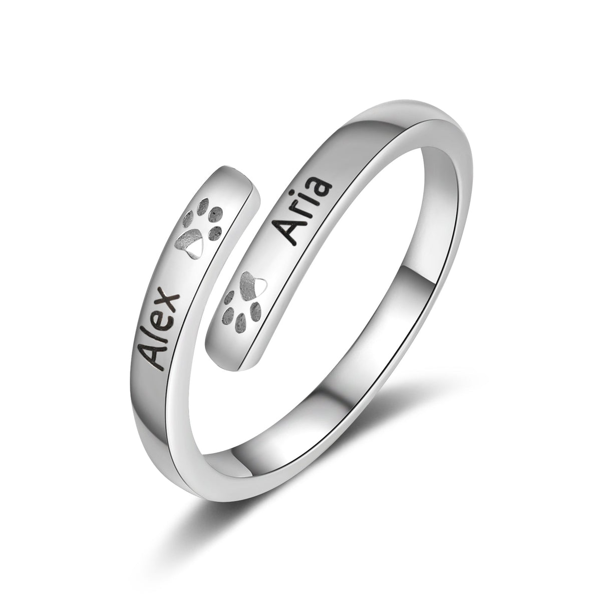 Custom Name Pet Paw Ring