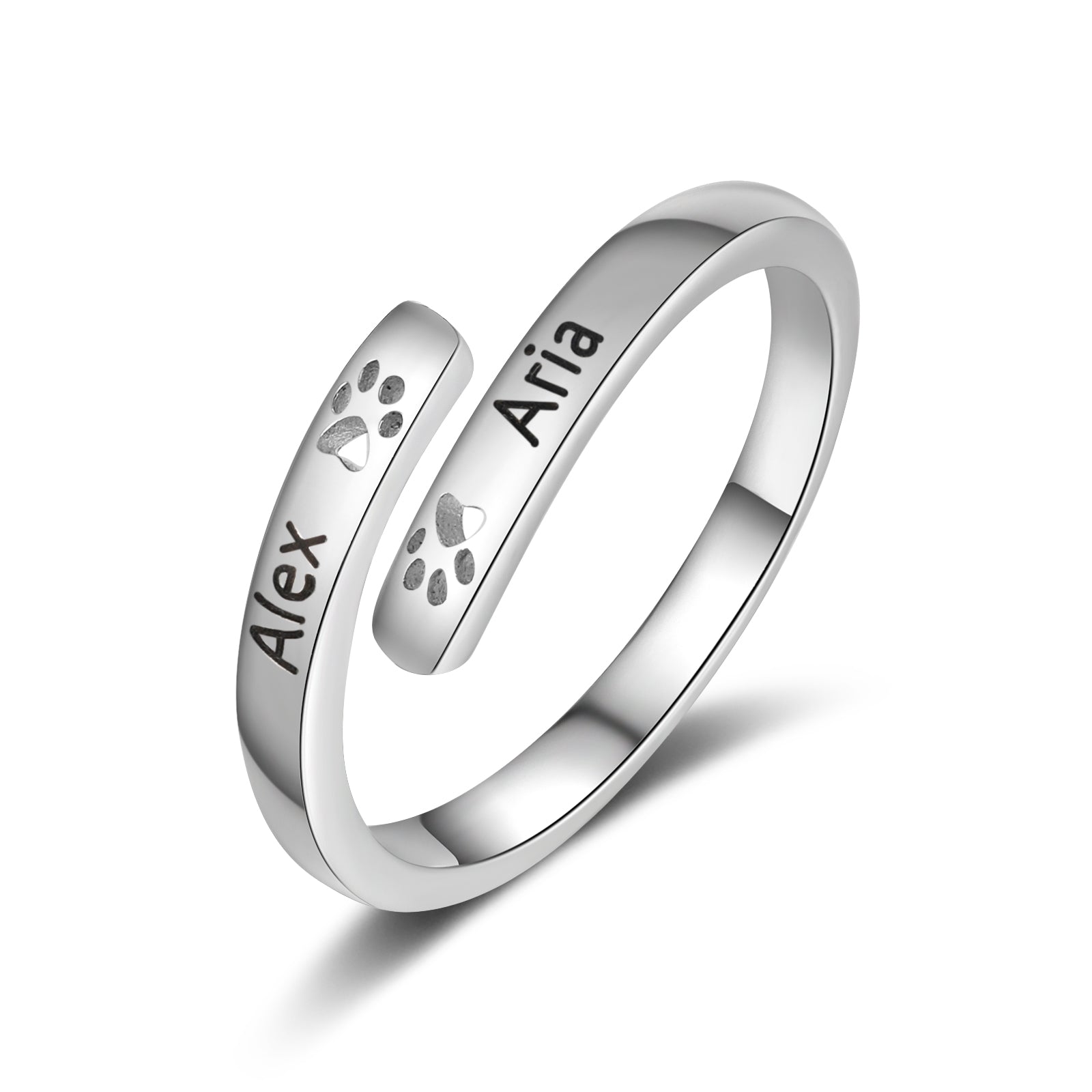 Custom Name Pet Paw Ring
