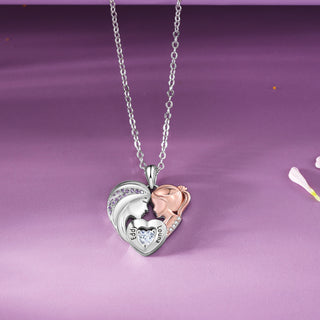 Custom Name Mother and Daughter Heart Necklace