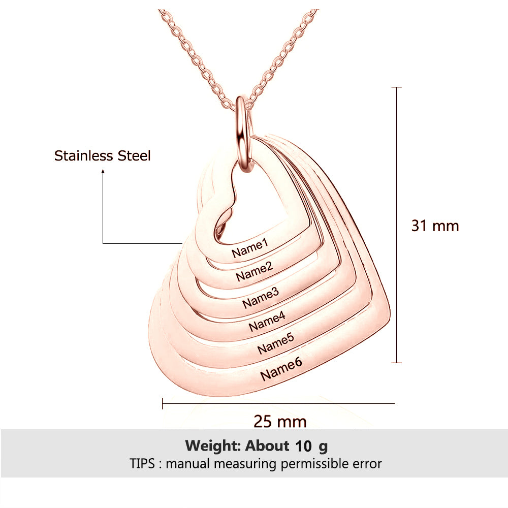 Personalized Stainless Steel Heart Necklace
