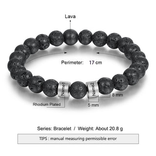 Copper Personalized Natural Stone Bracelets