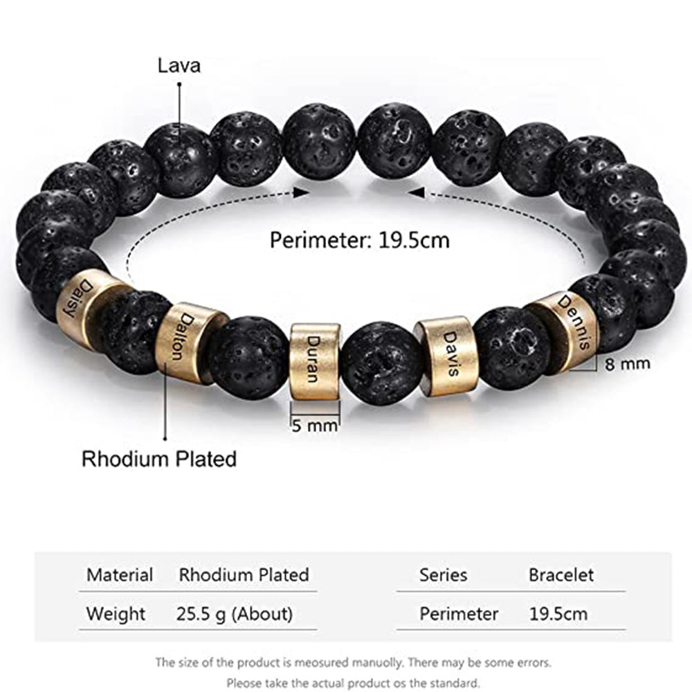 Copper Personalized Natural Stone Bracelets