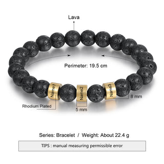 Copper Personalized Natural Stone Bracelets