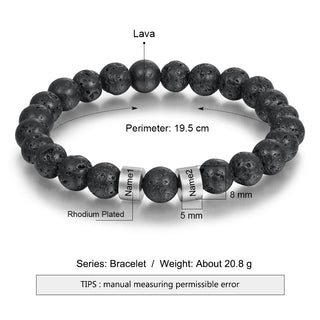 Copper Personalized Natural Stone Bracelets