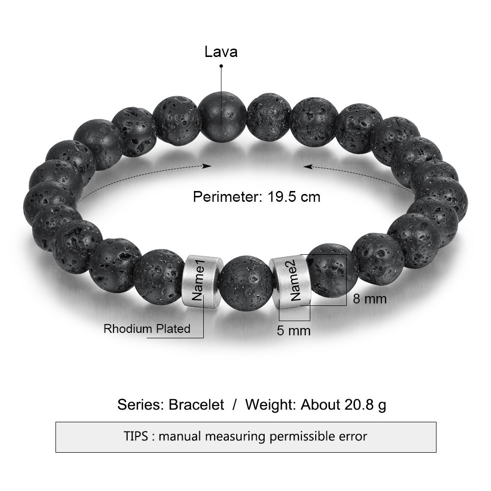 Copper Personalized Natural Stone Bracelets