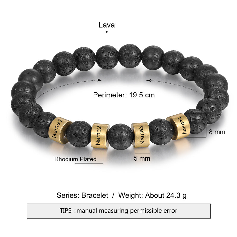 Copper Personalized Natural Stone Bracelets