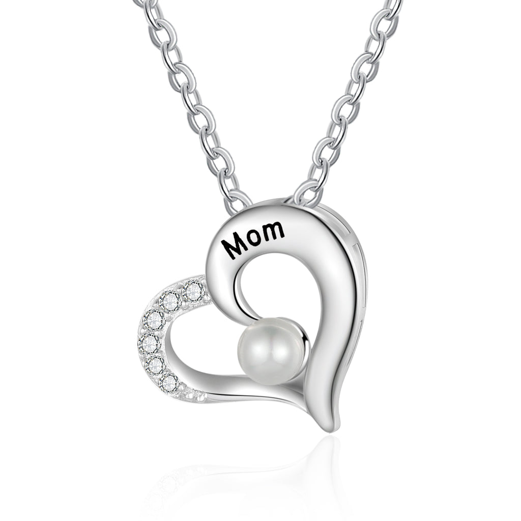 Custom Heart Necklace with Pearl