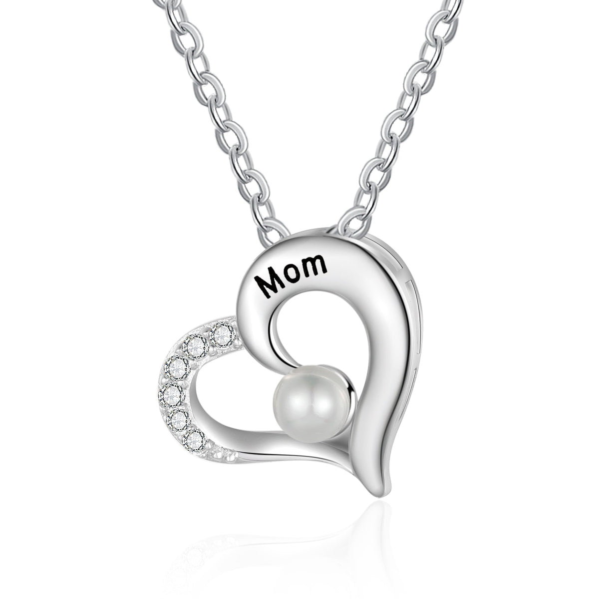 Custom Heart Necklace with Pearl