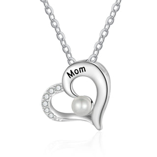 Custom Heart Necklace with Pearl