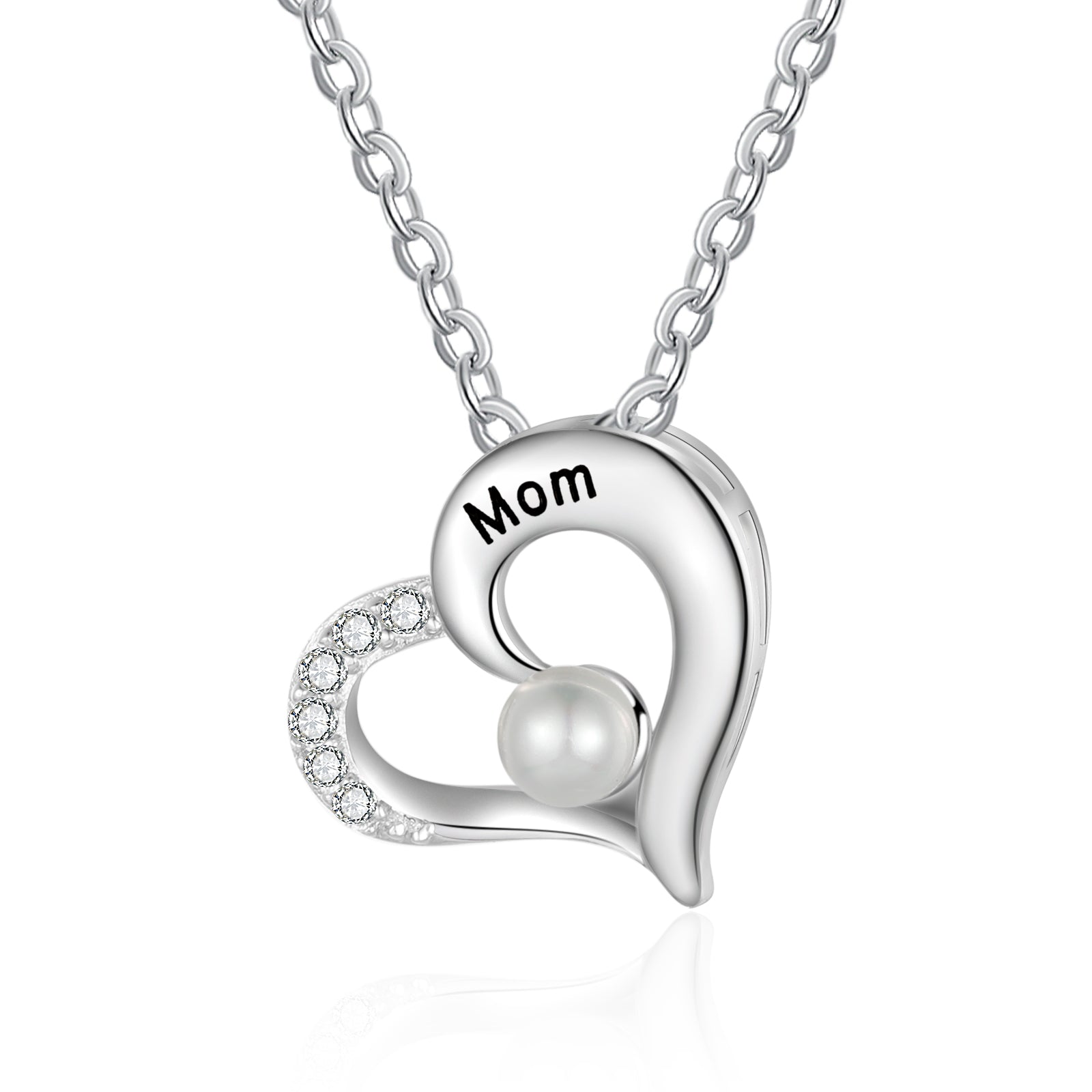 Custom Heart Necklace with Pearl