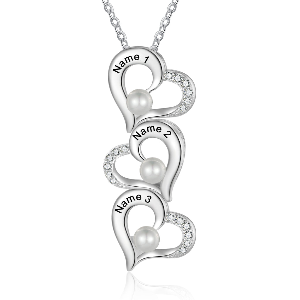 Custom Heart Necklace with Pearl