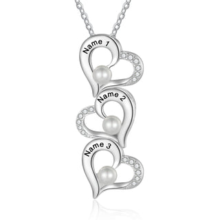 Custom Heart Necklace with Pearl