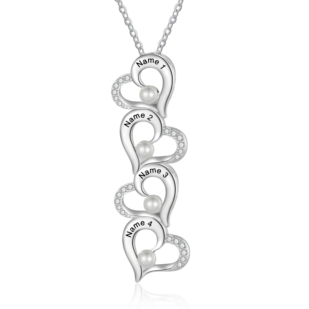 Custom Heart Necklace with Pearl