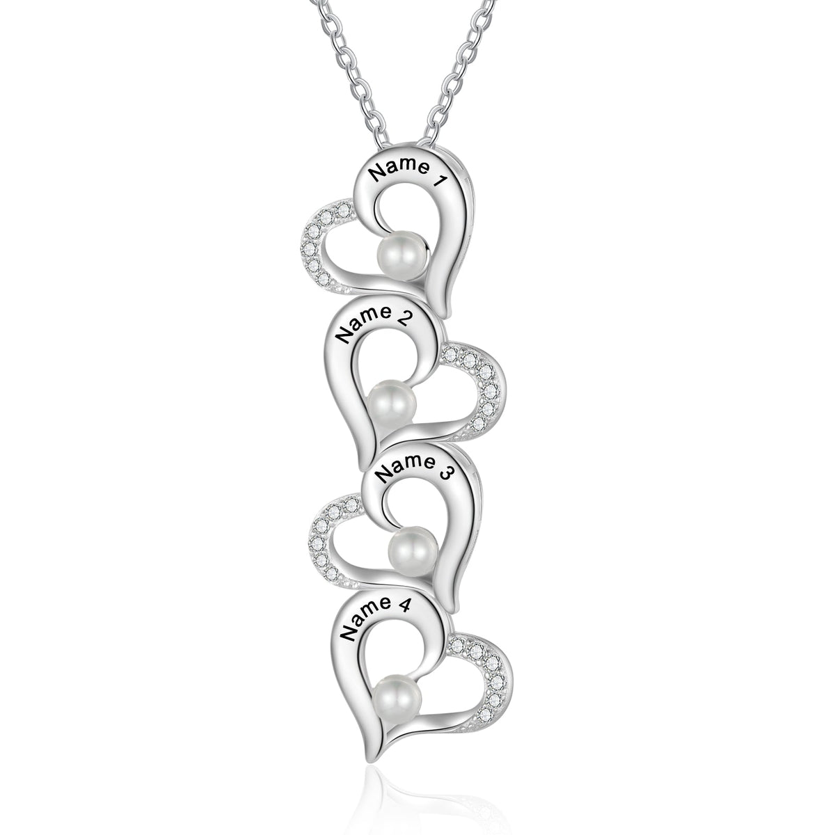 Custom Heart Necklace with Pearl