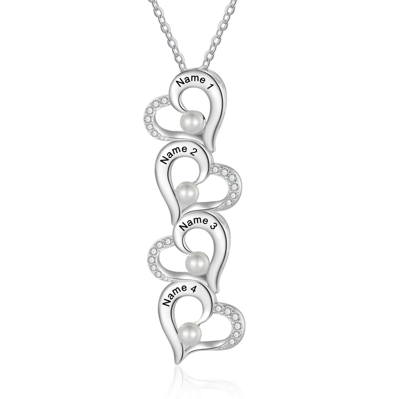 Custom Heart Necklace with Pearl