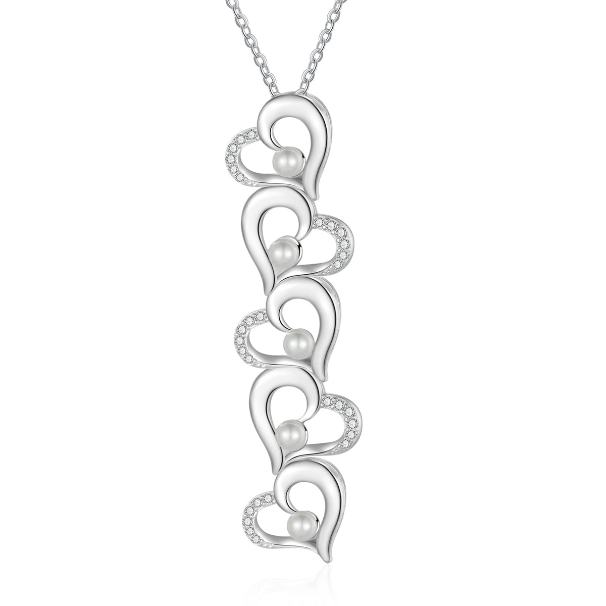 Custom Heart Necklace with Pearl