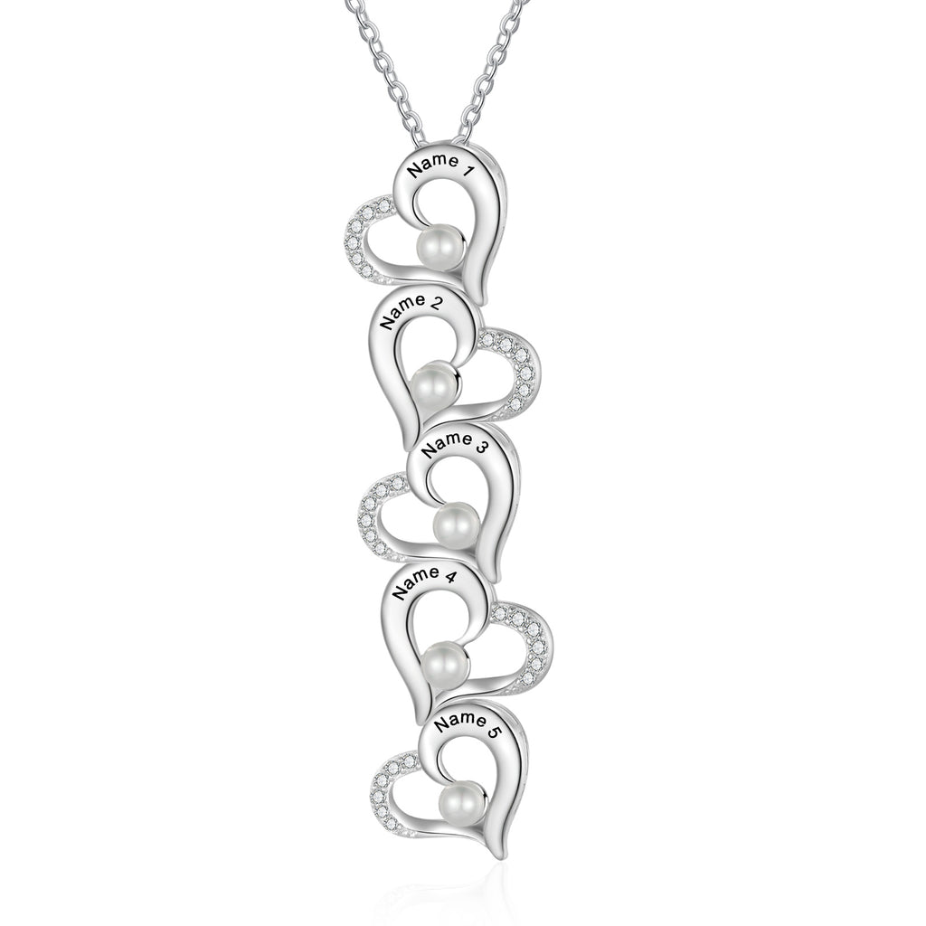 Custom Heart Necklace with Pearl