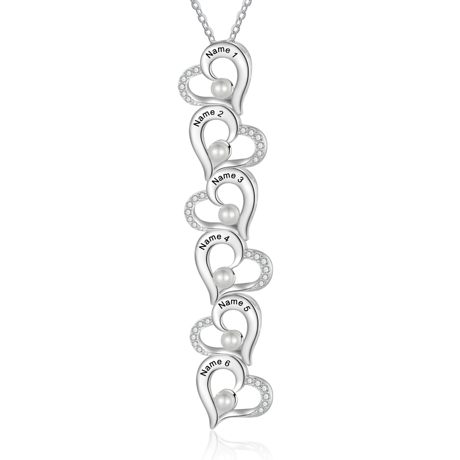 Custom Heart Necklace with Pearl