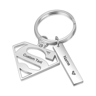 Personalized Diamond Stainless Steel Keychain
