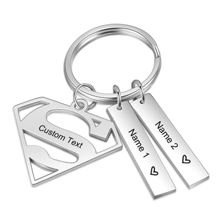 Personalized Diamond Stainless Steel Keychain