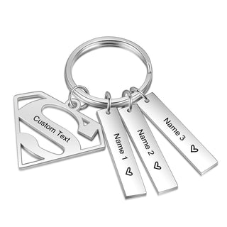 Personalized Diamond Stainless Steel Keychain