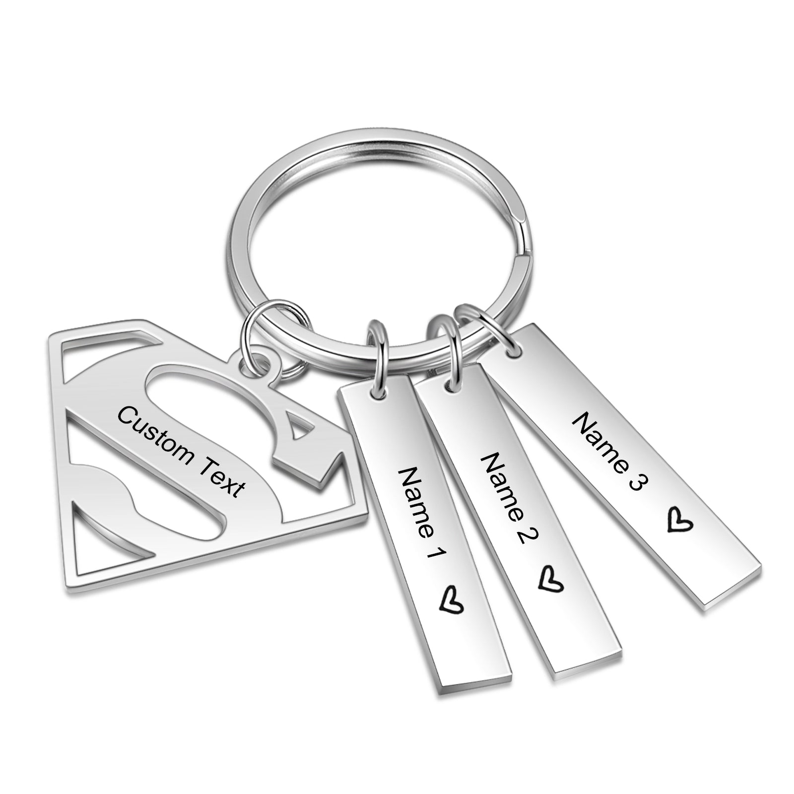 Personalized Diamond Stainless Steel Keychain