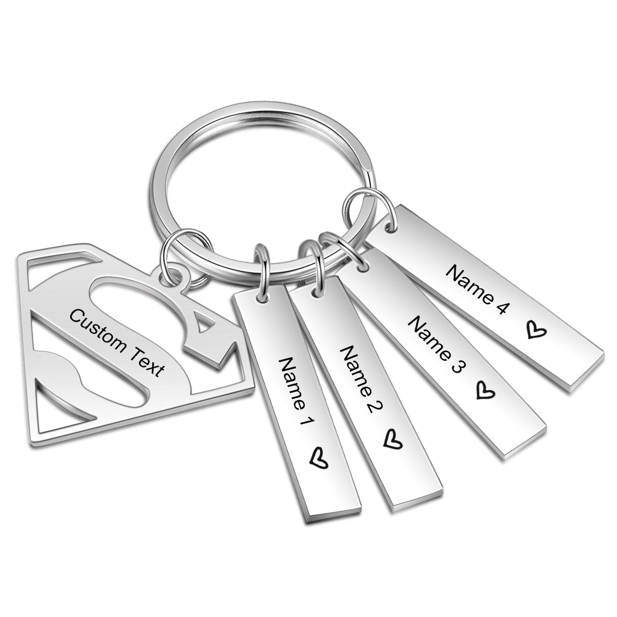 Personalized Diamond Stainless Steel Keychain