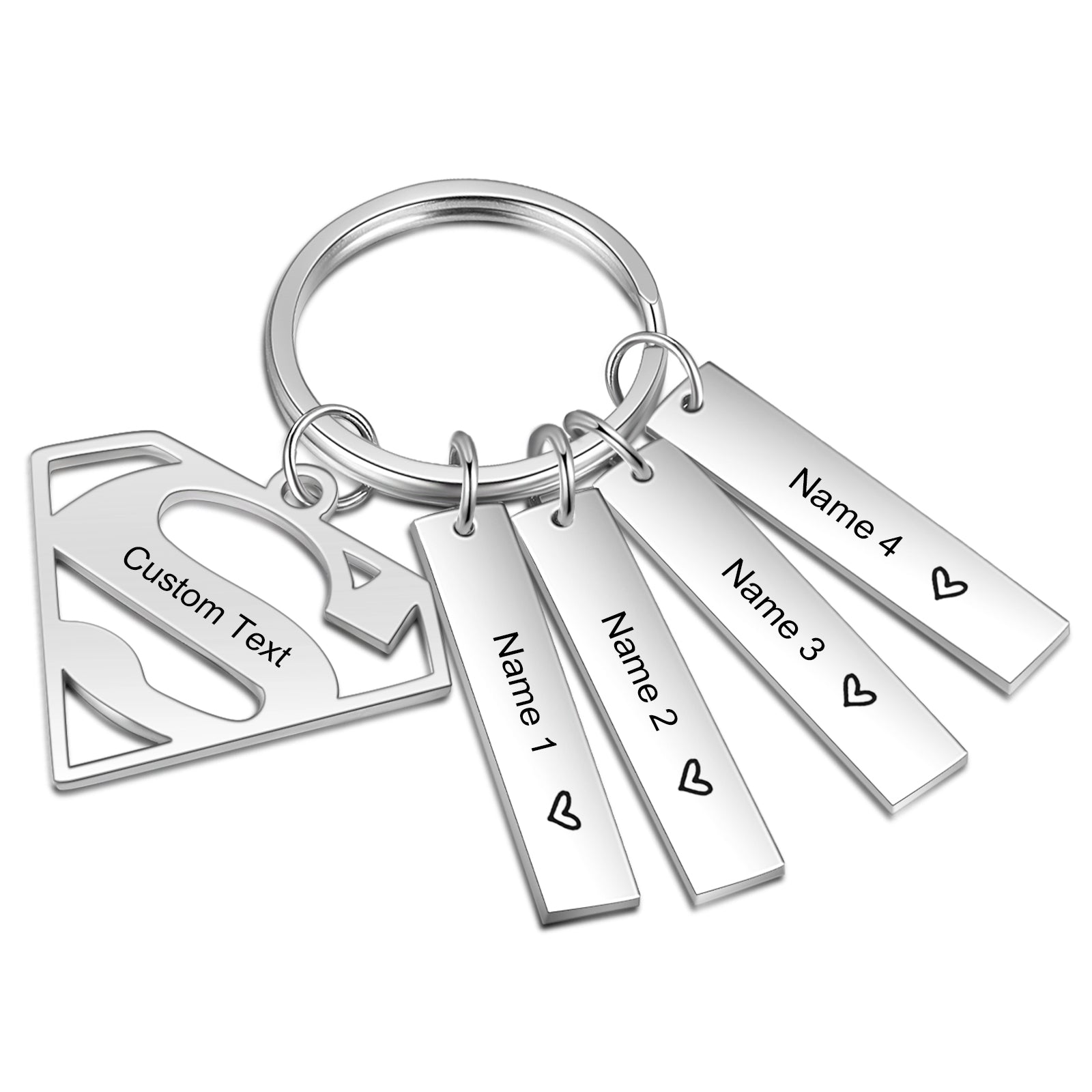 Personalized Diamond Stainless Steel Keychain