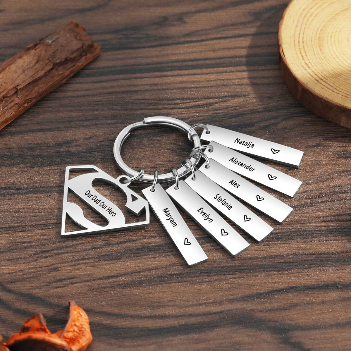 Personalized Diamond Stainless Steel Keychain